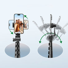 Заредете изображение във визуализатора на галерията – Ugreen LP680 selfie stick with stand and Bluetooth remote control 1.8m - black
