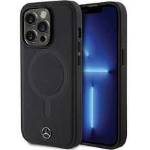 Заредете изображение във визуализатора на галерията – Mercedes MEHMP14L23RCMK case for iPhone 14 Pro - black Smooth Leather MagSafe
