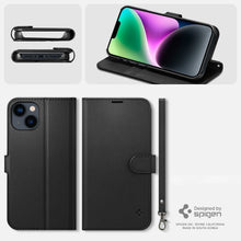 Заредете изображение във визуализатора на галерията – SPIGEN Wallet S book for IPHONE 14 black
