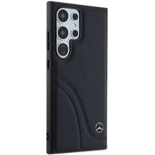 Заредете изображение във визуализатора на галерията – Original Case - hardcase Leather Curved Stitches MEHCS24L23RBCSK for Samsung Galaxy S24 Ultra Black
