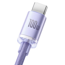Заредете изображение във визуализатора на галерията – Baseus crystal shine series fast charging data cable USB Type A to USB Type C100W 1,2m purple (CAJY000405) - TopMag
