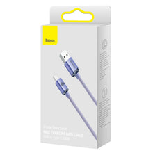 Заредете изображение във визуализатора на галерията – Baseus crystal shine series fast charging data cable USB Type A to USB Type C 100W 2m purple (CAJY000505) - TopMag
