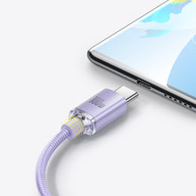 Заредете изображение във визуализатора на галерията – Baseus crystal shine series fast charging data cable USB Type A to USB Type C 100W 2m purple (CAJY000505) - TopMag
