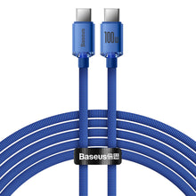 Заредете изображение във визуализатора на галерията – Baseus Crystal Shine Series cable USB cable for fast charging and data transfer USB Type C - USB Type C 100W 2m blue (CAJY000703) - TopMag
