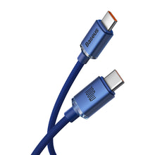 Заредете изображение във визуализатора на галерията – Baseus Crystal Shine Series cable USB cable for fast charging and data transfer USB Type C - USB Type C 100W 2m blue (CAJY000703) - TopMag
