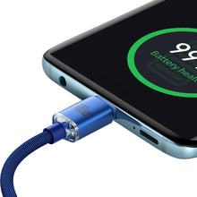 Заредете изображение във визуализатора на галерията – Baseus Crystal Shine Series cable USB cable for fast charging and data transfer USB Type C - USB Type C 100W 2m blue (CAJY000703) - TopMag
