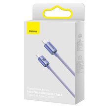 Заредете изображение във визуализатора на галерията – Baseus Crystal Shine Series cable USB cable for fast charging and data transfer USB Type C - USB Type C 100W 2m purple (CAJY000705) - TopMag
