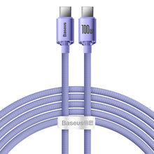Заредете изображение във визуализатора на галерията – Baseus Crystal Shine Series cable USB cable for fast charging and data transfer USB Type C - USB Type C 100W 2m purple (CAJY000705) - TopMag
