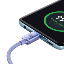 Заредете изображение във визуализатора на галерията – Baseus Crystal Shine Series cable USB cable for fast charging and data transfer USB Type C - USB Type C 100W 2m purple (CAJY000705) - TopMag
