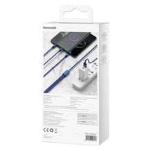 Заредете изображение във визуализатора на галерията – Baseus Rapid 3in1 USB cable - USB Type C / Lightning / micro USB for charging and data transfer 1.2m blue (CAJS000003) - TopMag
