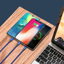 Заредете изображение във визуализатора на галерията – Baseus Rapid 3in1 USB cable - USB Type C / Lightning / micro USB for charging and data transfer 1.2m blue (CAJS000003) - TopMag
