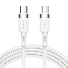 Заредете изображение във визуализатора на галерията – Joyroom cable USB Type C - USB Type C PD 60W 1.2m cable white (S-1230N9) - TopMag
