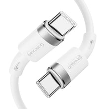 Заредете изображение във визуализатора на галерията – Joyroom cable USB Type C - USB Type C PD 60W 1.2m cable white (S-1230N9) - TopMag
