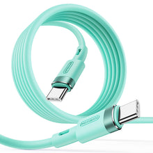 Заредете изображение във визуализатора на галерията – Joyroom cable USB Type C - USB Type C PD 60W 1.2m green (S-1230N9) - TopMag
