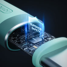 Заредете изображение във визуализатора на галерията – Joyroom cable USB Type C - USB Type C PD 60W 1.2m green (S-1230N9) - TopMag
