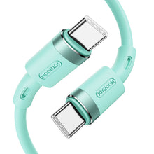 Заредете изображение във визуализатора на галерията – Joyroom cable USB Type C - USB Type C PD 60W 1.2m green (S-1230N9) - TopMag
