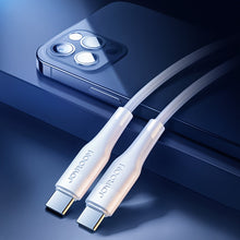 Заредете изображение във визуализатора на галерията – Joyroom durable USB Type C cable - USB Type C PD 60W 1.8m white (S-1830M3) - TopMag
