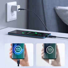 Заредете изображение във визуализатора на галерията – Joyroom durable USB Type C - USB Type C 3A cable 1.8m blue (S-1830N9) - TopMag

