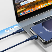 Заредете изображение във визуализатора на галерията – Joyroom durable USB Type C - USB Type C 3A cable 1.8m blue (S-1830N9) - TopMag
