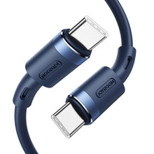 Заредете изображение във визуализатора на галерията – Joyroom durable USB Type C - USB Type C 3A cable 1.8m blue (S-1830N9) - TopMag
