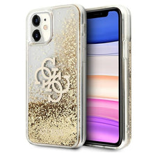 Заредете изображение във визуализатора на галерията – Original Case GUESS hardcase 4G Big Liquid Glitter GUHCN61LG4GGO for Iphone 11/ Xr Gold
