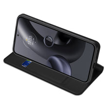 Заредете изображение във визуализатора на галерията – Dux Ducis Skin Pro case for Motorola Edge 30 Neo flip cover card wallet stand black
