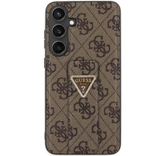 Заредете изображение във визуализатора на галерията – Original Case GUESS - hardcase Grip Stand 4G Triangle Strass GUHCS24MPGS4TDW for Samsung Galaxy S24 Plus Brown
