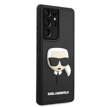 Заредете изображение във визуализатора на галерията – Оригинален гръб Karl Lagerfeld за samsung s21 ultra (3d rubber karl`s head / black) - TopMag
