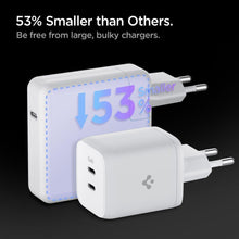 Заредете изображение във визуализатора на галерията – Spigen PE2106EU POWERARC 2-PORT NETWORK CHARGER PD65W WHITE

