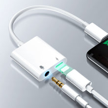 Заредете изображение във визуализатора на галерията – Joyroom universal Lightning adapter - 3.5mm mini jack with charging port white (S-Y105) - TopMag

