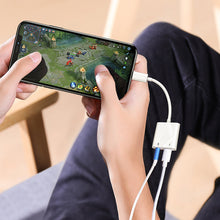 Заредете изображение във визуализатора на галерията – Joyroom universal Lightning adapter - 3.5mm mini jack with charging port white (S-Y105) - TopMag
