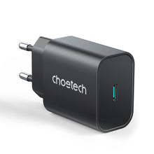 Заредете изображение във визуализатора на галерията – Choetech Fast USB Type C Charger 25W PPS PD Black (PD6003) - TopMag
