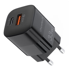 Заредете изображение във визуализатора на галерията – Choetech Fast USB Wall Charger USB Type C PD QC 33W black (PD5006) - TopMag
