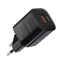 Заредете изображение във визуализатора на галерията – Choetech Fast USB Wall Charger USB Type C PD QC 33W black (PD5006) - TopMag
