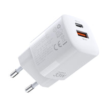 Заредете изображение във визуализатора на галерията – Choetech Fast USB Wall Charger USB Type C PD QC 33W white (PD5006) - TopMag
