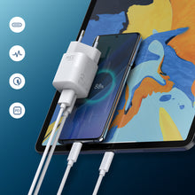 Заредете изображение във визуализатора на галерията – Choetech Fast USB Wall Charger USB Type C PD QC 33W white (PD5006) - TopMag
