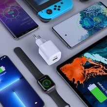 Заредете изображение във визуализатора на галерията – Choetech Fast USB Wall Charger USB Type C PD QC 33W white (PD5006) - TopMag
