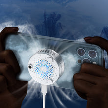 Заредете изображение във визуализатора на галерията – Choetech Qi wireless charger 15W (compatible with MagSafe) with a fan for cooling the phone (USB Type C - USB Type C cable included) silver (T593-F) - TopMag
