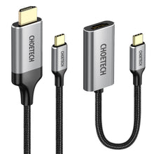 Заредете изображение във визуализатора на галерията – Choetech kit adapter HUB USB Type C - HDMI 2.0 (3840 x 2160 @ 60Hz) gray (HUB-H12) + USB cable Type C - HDMI (3840 x 2160 @ 60Hz) 2m gray (CH0021) - TopMag
