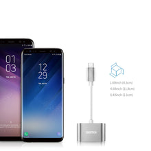 Заредете изображение във визуализатора на галерията – Choetech plug adapter USB Type C - mini jack 3.5mm headphones / microphone gray (HUB-A02GY) - TopMag
