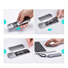 Заредете изображение във визуализатора на галерията – Choetech disk bay disk enclosure NvMe SSD M-Key &amp; B + M Key M.2 USB Type C (10Gbps) gray (PC-HDE16) - TopMag

