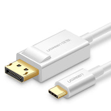 Заредете изображение във визуализатора на галерията – Ugreen unidirectional USB Type C to Display Port 4K 1.5m adapter cable white (MM139) - TopMag
