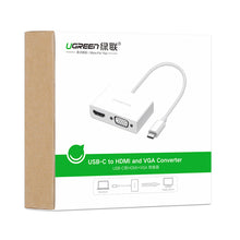Заредете изображение във визуализатора на галерията – Ugreen adapter video converter USB Type C - HDMI / VGA white (MM123) - TopMag
