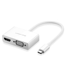 Заредете изображение във визуализатора на галерията – Ugreen adapter video converter USB Type C - HDMI / VGA white (MM123) - TopMag
