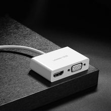 Заредете изображение във визуализатора на галерията – Ugreen adapter video converter USB Type C - HDMI / VGA white (MM123) - TopMag

