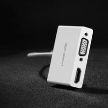 Заредете изображение във визуализатора на галерията – Ugreen adapter video converter USB Type C - HDMI / VGA white (MM123) - TopMag
