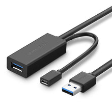 Заредете изображение във визуализатора на галерията – Ugreen active extension cable USB 3.2 Gen 1 (USB 3.0, USB 3.1 Gen 1) 10m black (US175) - TopMag
