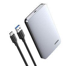 Заредете изображение във визуализатора на галерията – Ugreen pocket enclosure for 2.5 '' SATA 3.0 6Gbps hard disk gray + cable USB - USB Type C 0.5m (CM300) - TopMag
