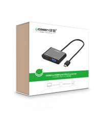 Заредете изображение във визуализатора на галерията – Ugreen adapter converter HDMI - VGA / HDMI + mini jack 3.5mm black (CM101) - TopMag
