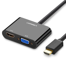 Заредете изображение във визуализатора на галерията – Ugreen adapter converter HDMI - VGA / HDMI + mini jack 3.5mm black (CM101) - TopMag
